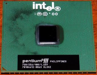 Intel Pentium 3 750MHz CPU (Coppermine) sSpec: SL3XZ, Socket 370, Philippines 1999